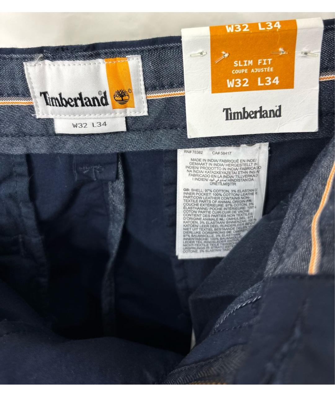 TIMBERLAND Темно-синие хлопковые повседневные брюки, фото 6