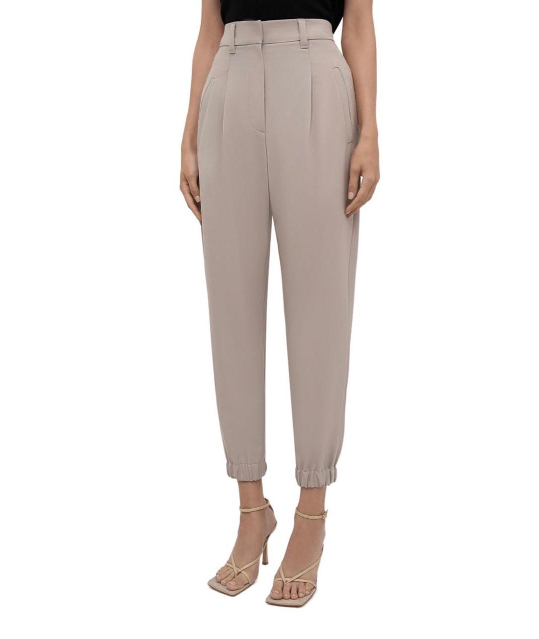 BRUNELLO CUCINELLI Бежевые шерстяные брюки узкие, фото 6