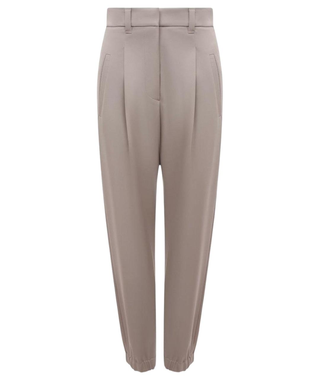 BRUNELLO CUCINELLI Бежевые шерстяные брюки узкие, фото 1