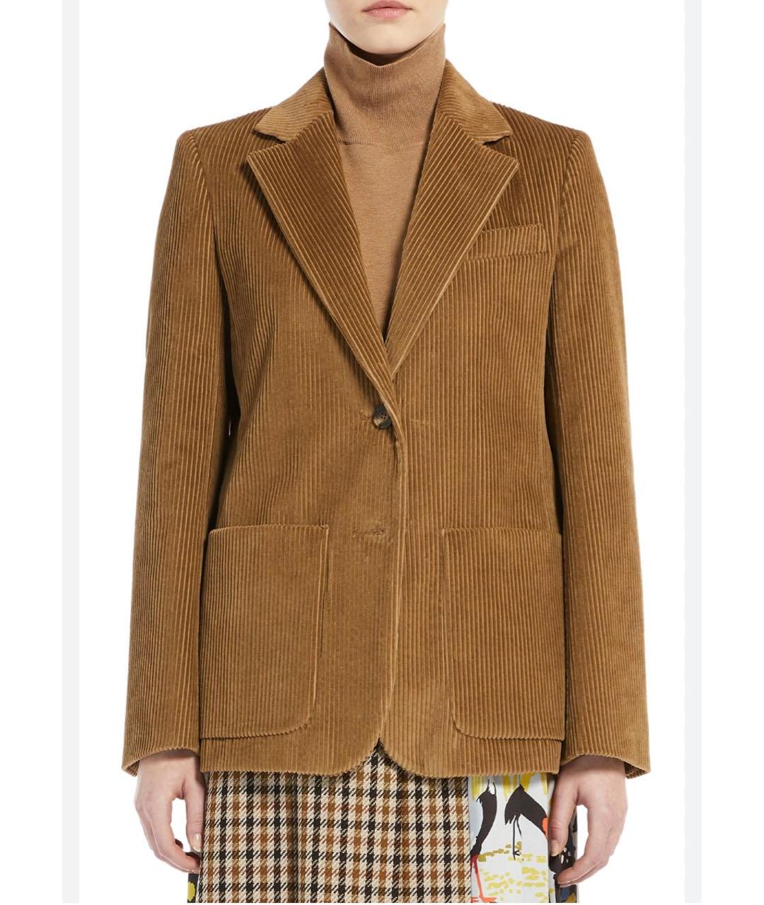 WEEKEND MAX MARA Коричневый хлопковый жакет/пиджак, фото 7