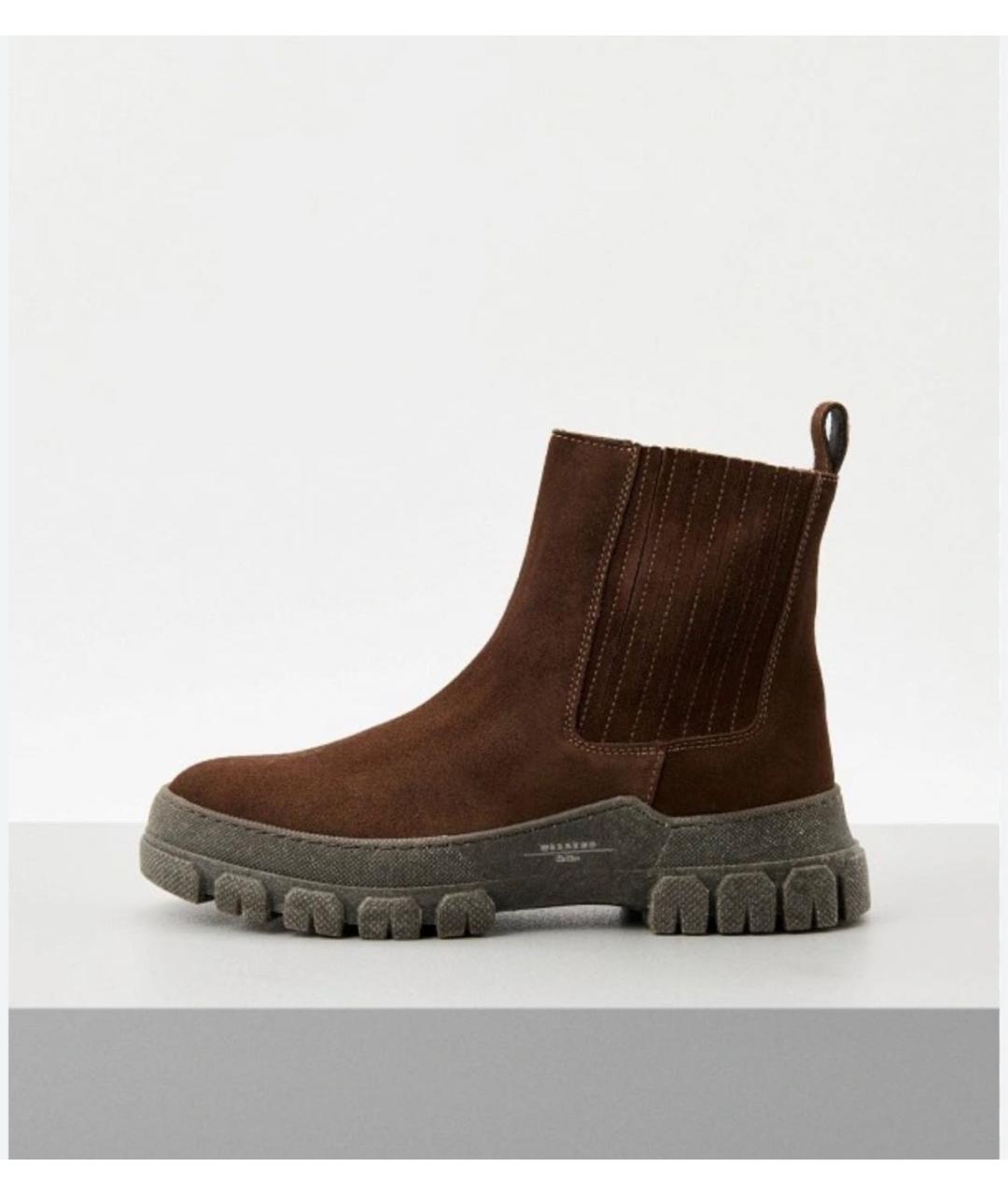 WEEKEND MAX MARA Коричневые замшевые ботинки, фото 6
