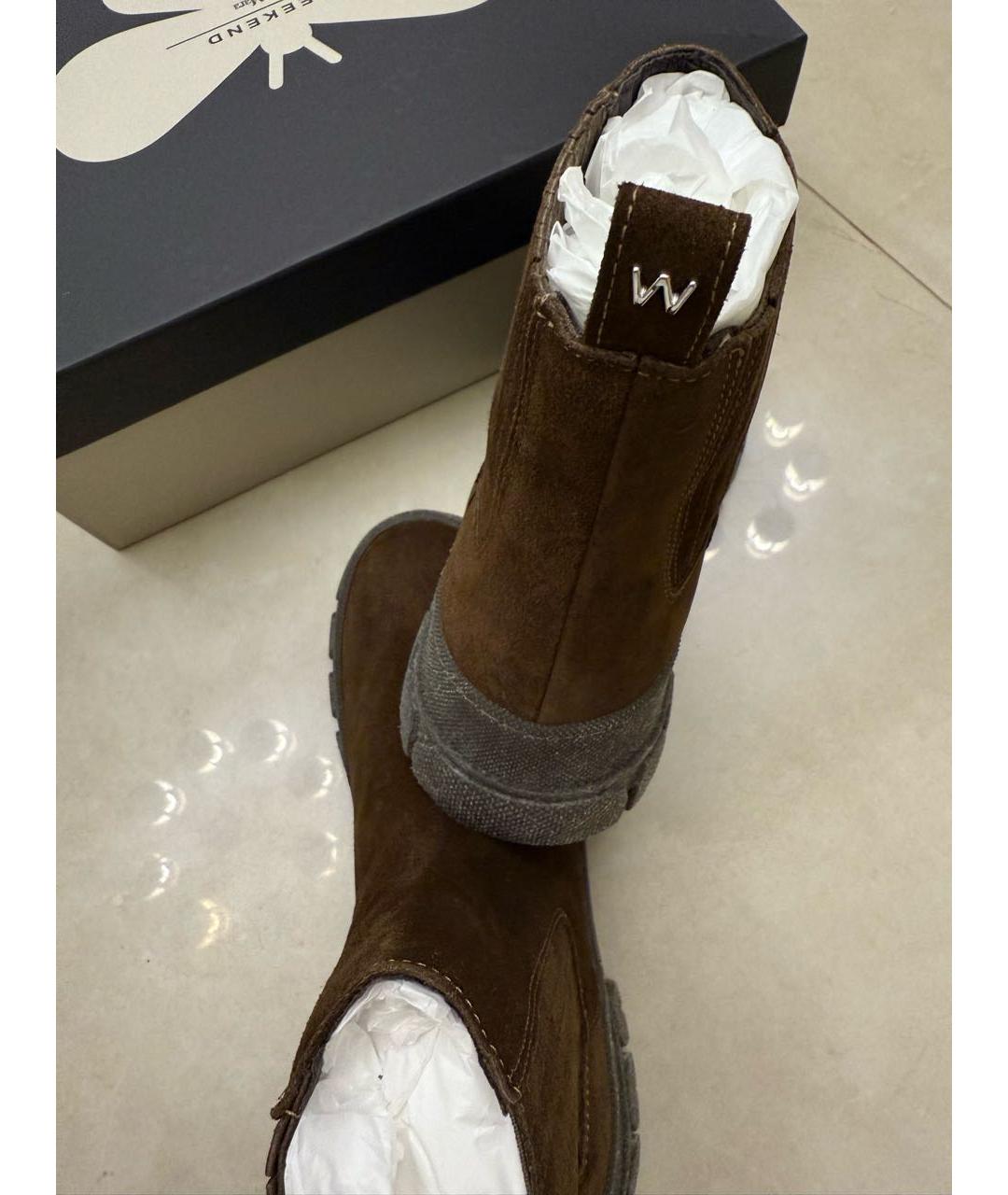 WEEKEND MAX MARA Коричневые замшевые ботинки, фото 3
