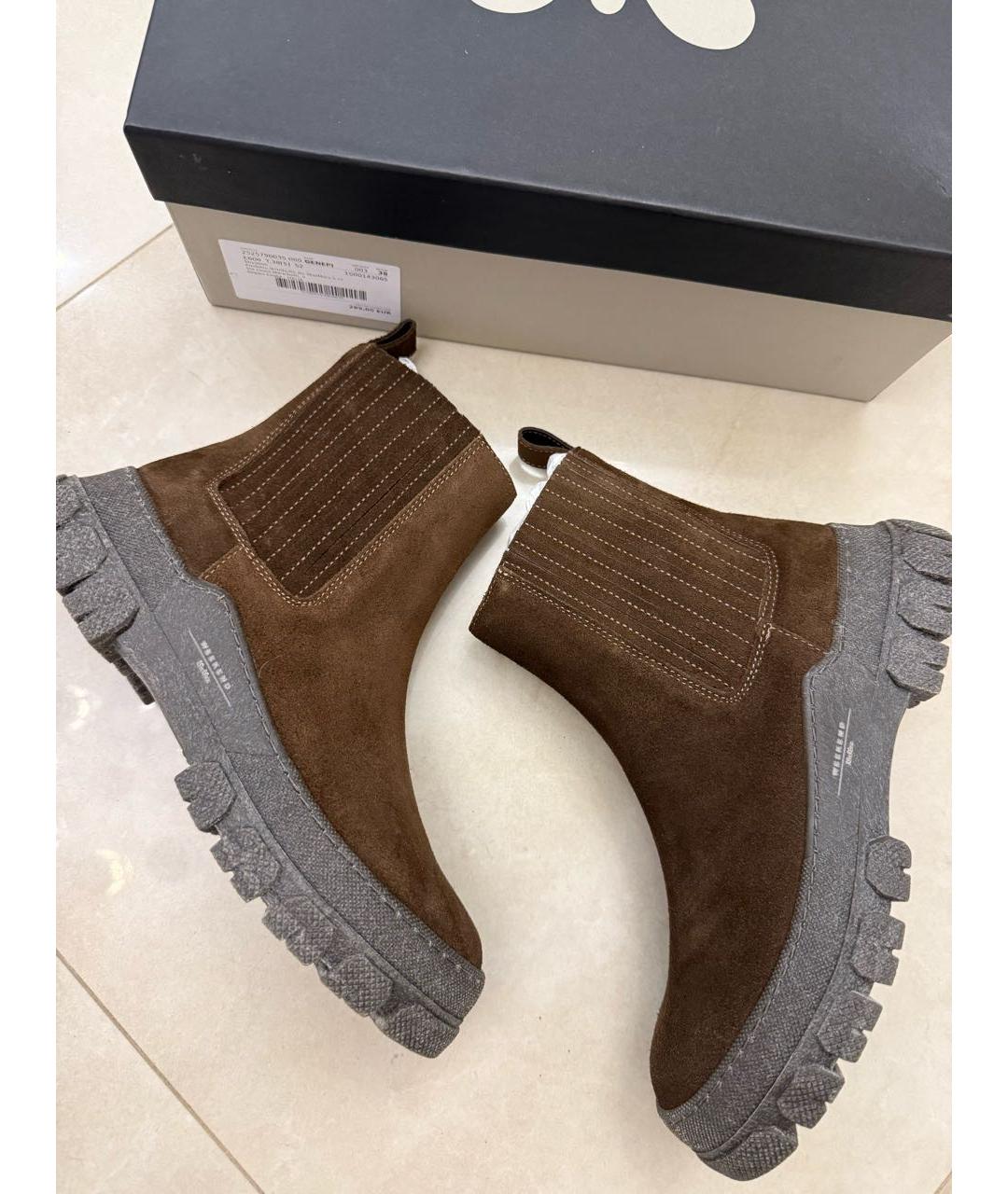 WEEKEND MAX MARA Коричневые замшевые ботинки, фото 4