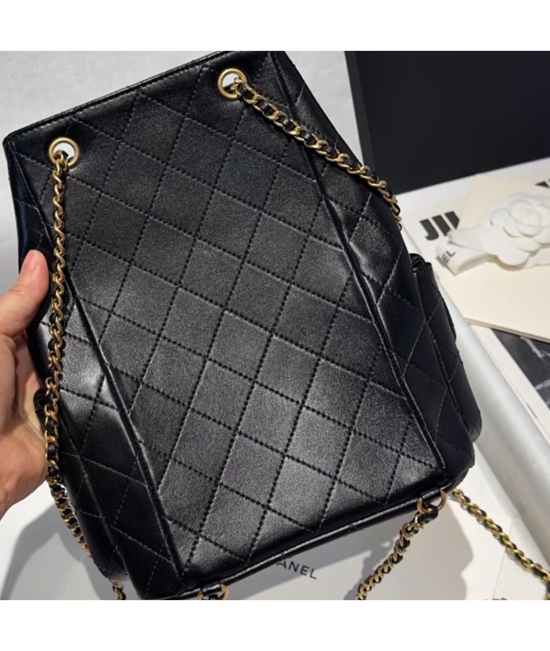 CHANEL Черный кожаный рюкзак, фото 8