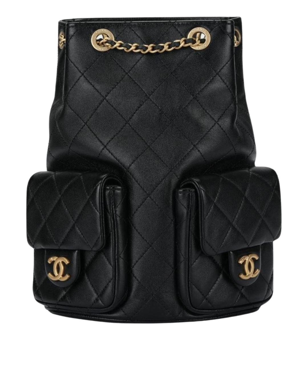 CHANEL Черный кожаный рюкзак, фото 1