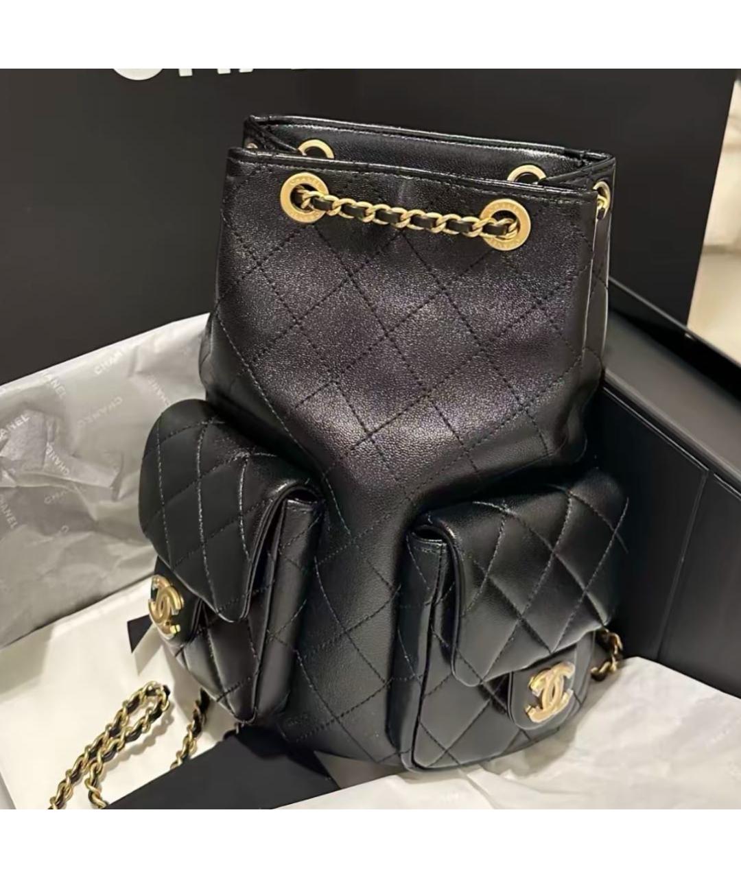 CHANEL Черный кожаный рюкзак, фото 5