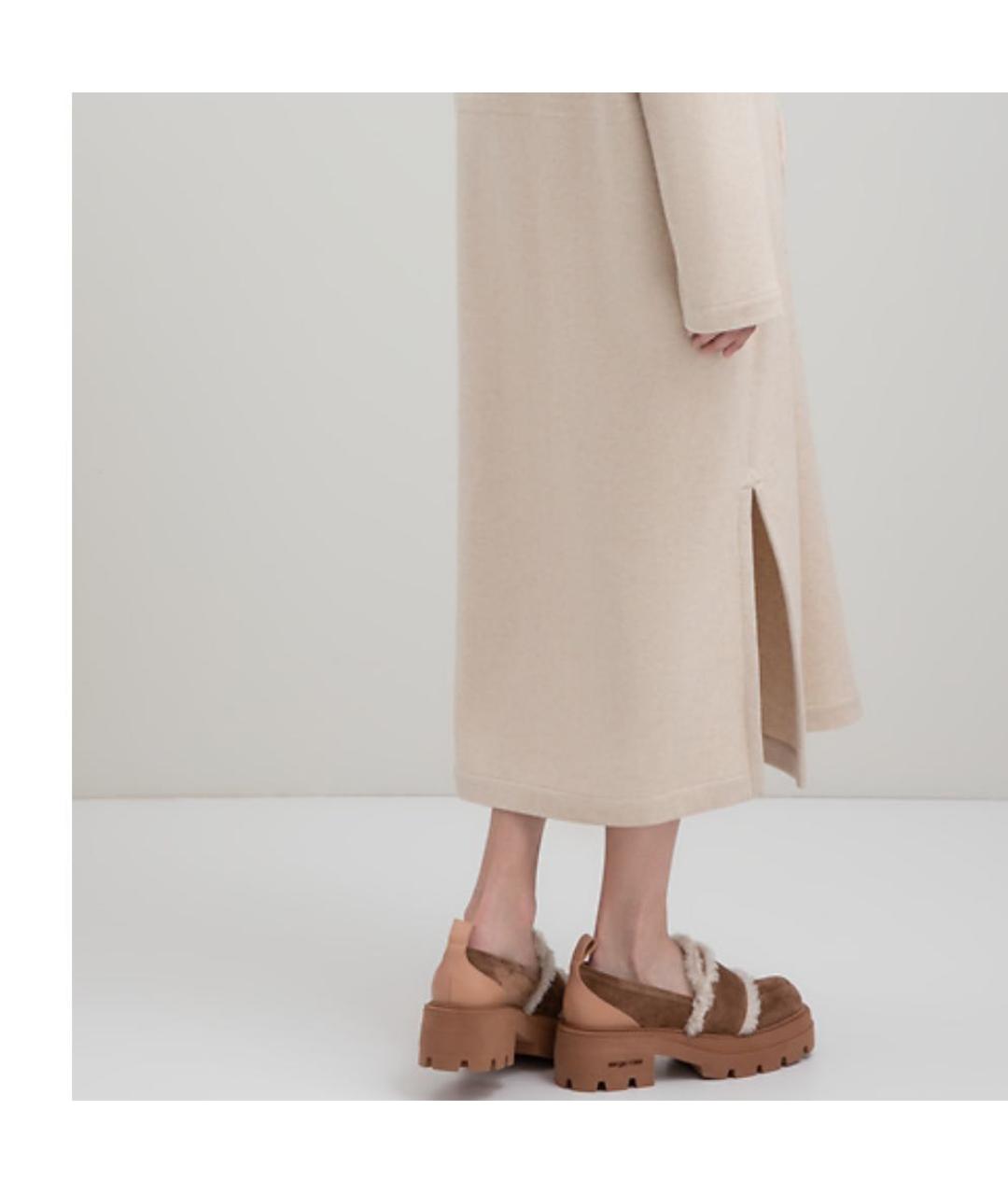 SERGIO ROSSI Бежевые замшевые лоферы, фото 7