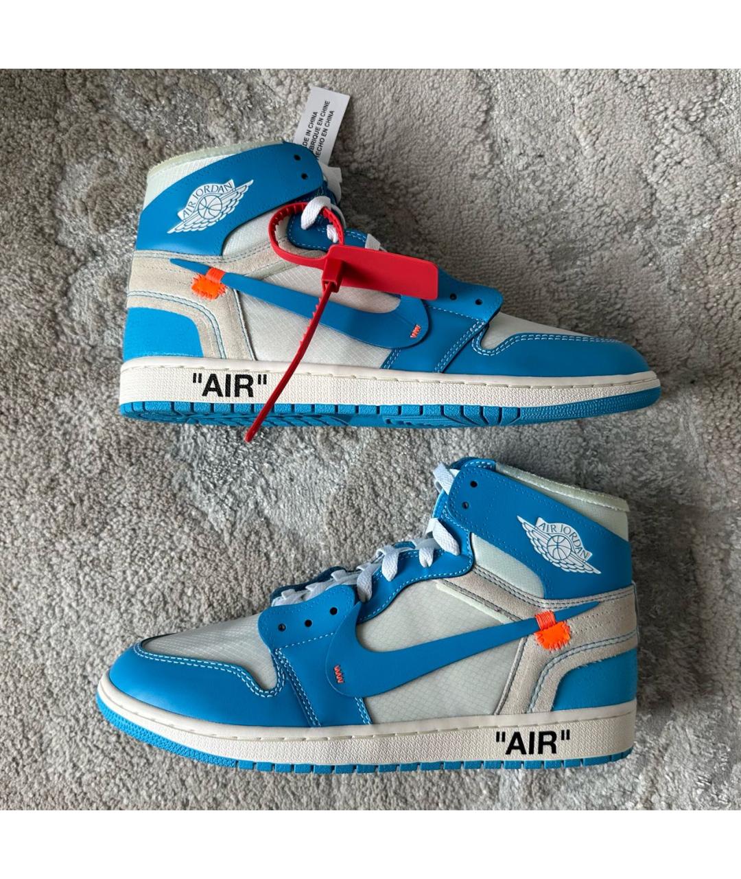 JORDAN Голубые высокие кроссовки / кеды из искусственной кожи, фото 9