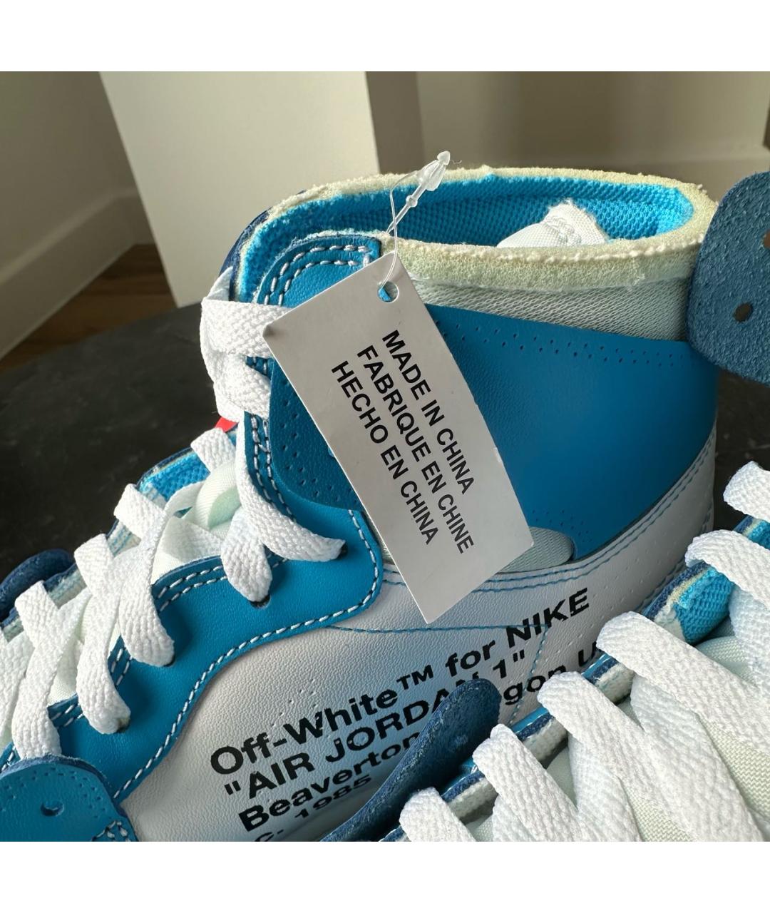 JORDAN Голубые высокие кроссовки / кеды из искусственной кожи, фото 8