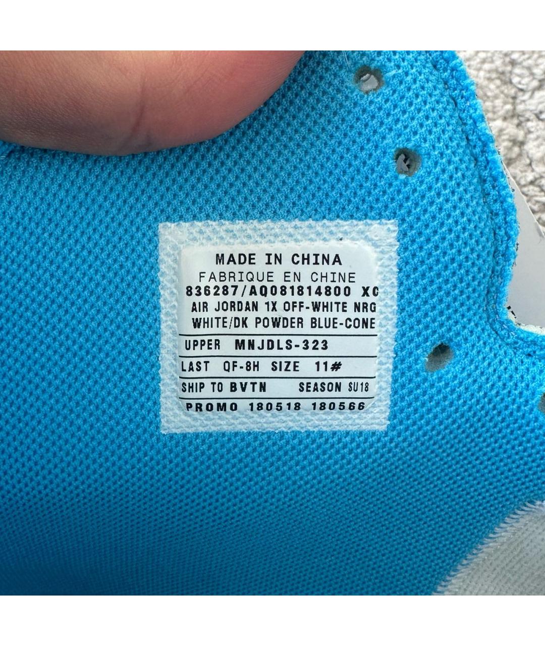 JORDAN Голубые высокие кроссовки / кеды из искусственной кожи, фото 6