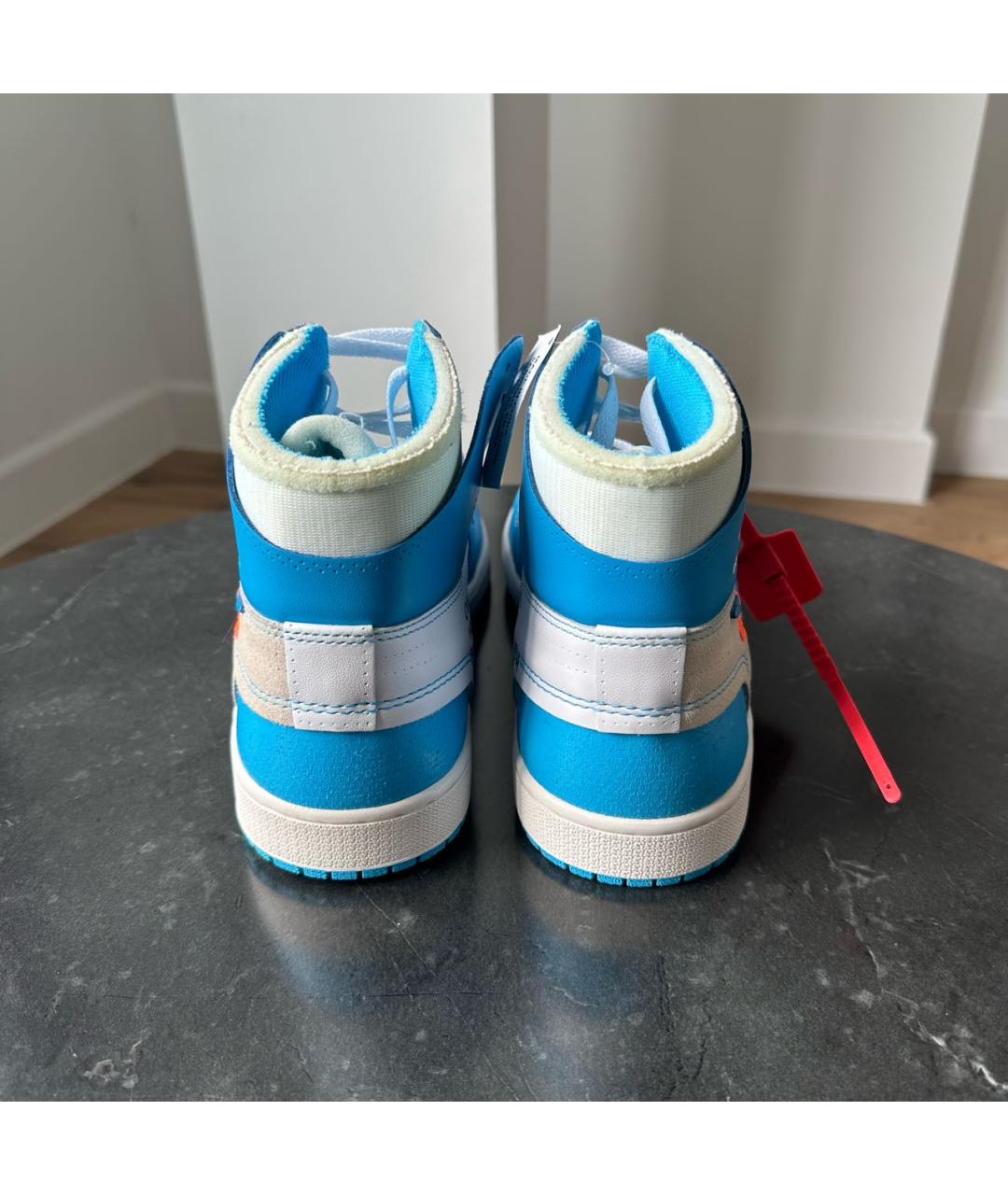JORDAN Голубые высокие кроссовки / кеды из искусственной кожи, фото 4