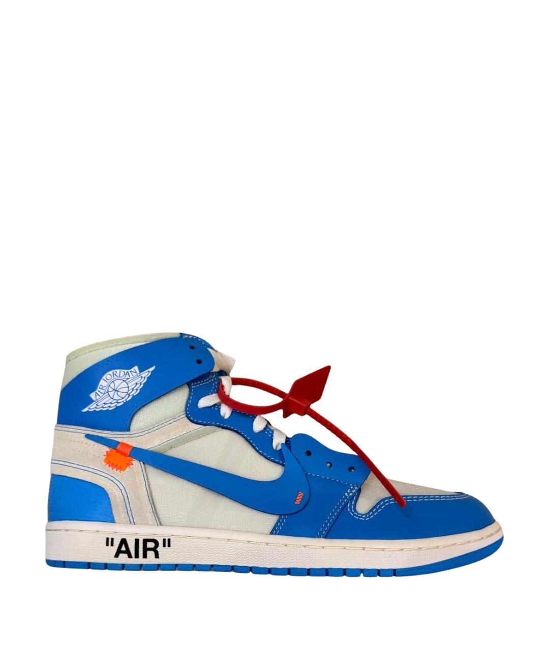 JORDAN Голубые высокие кроссовки / кеды из искусственной кожи, фото 1