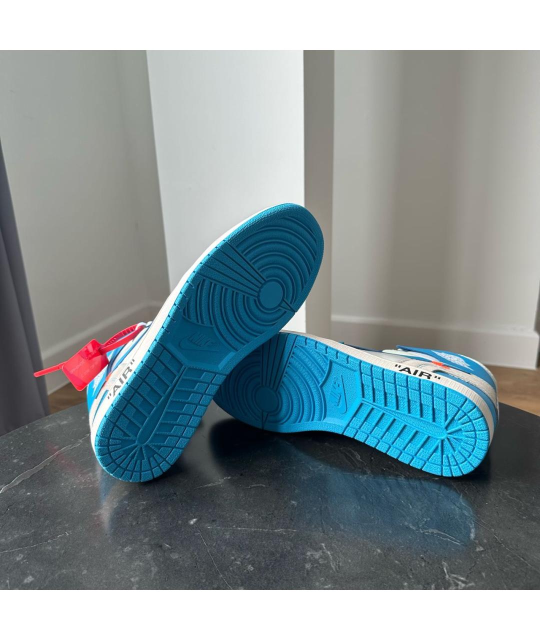 JORDAN Голубые высокие кроссовки / кеды из искусственной кожи, фото 7