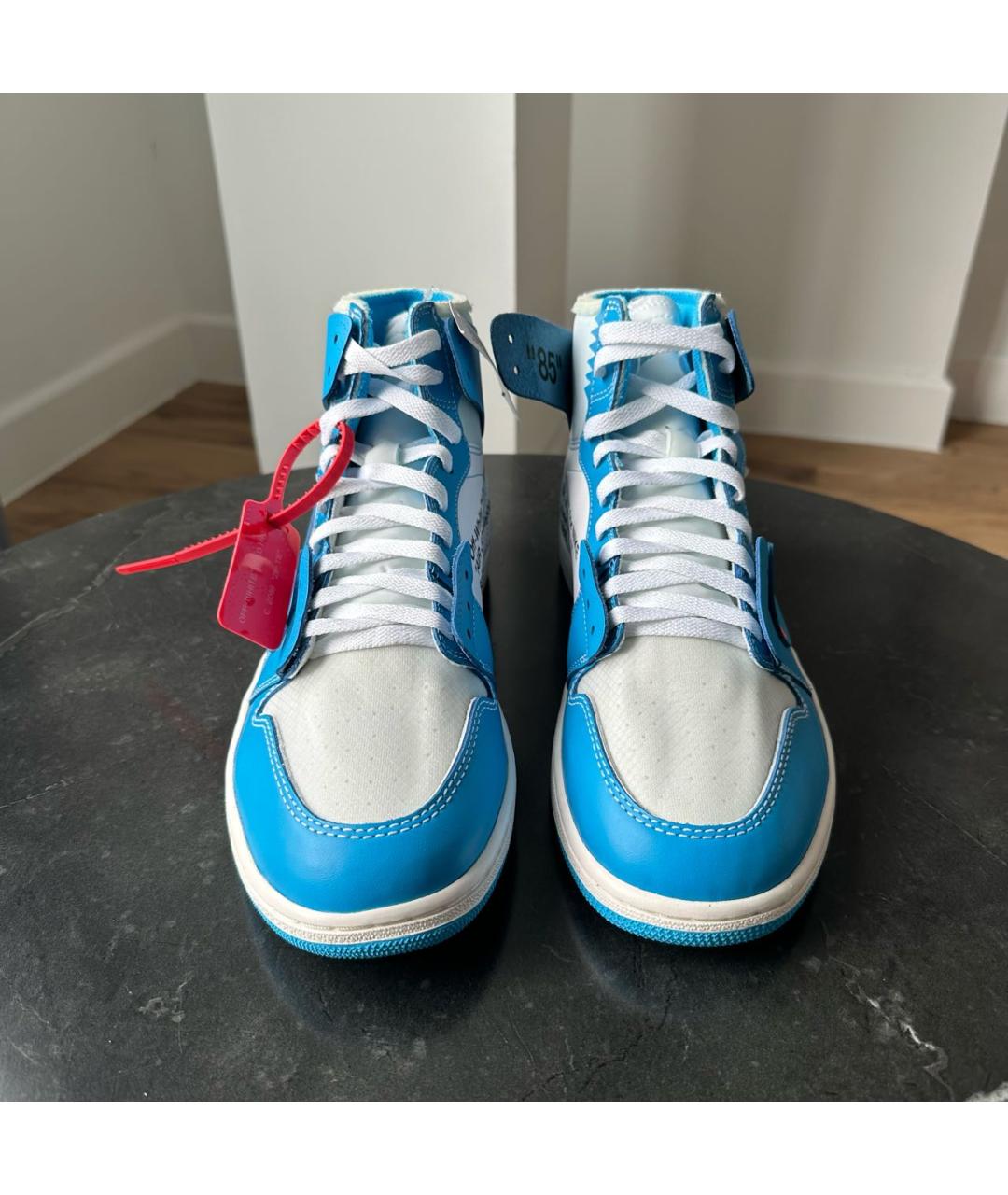 JORDAN Голубые высокие кроссовки / кеды из искусственной кожи, фото 2