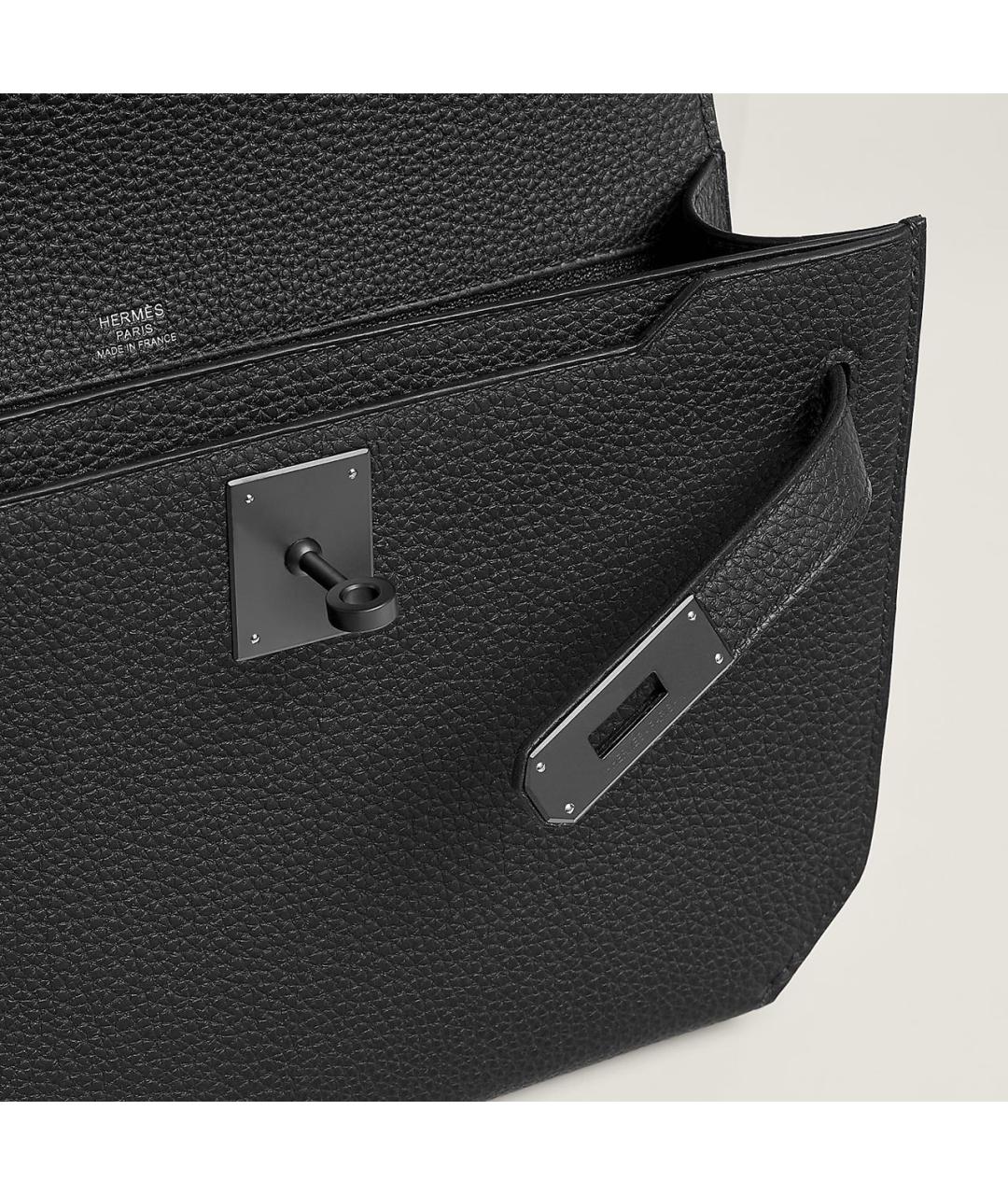 HERMES Черная кожаная папка для документов, фото 3