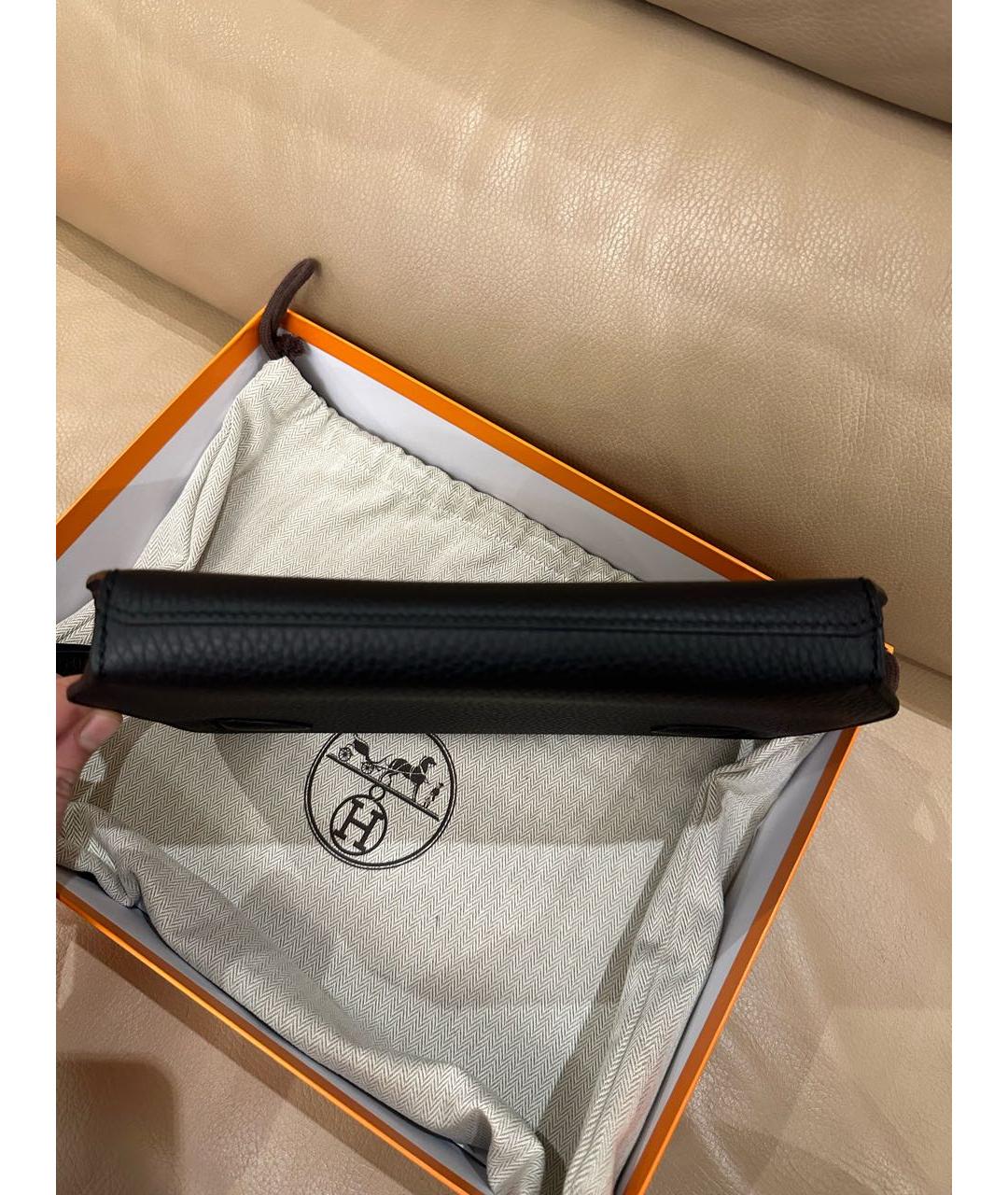 HERMES Черная кожаная папка для документов, фото 8