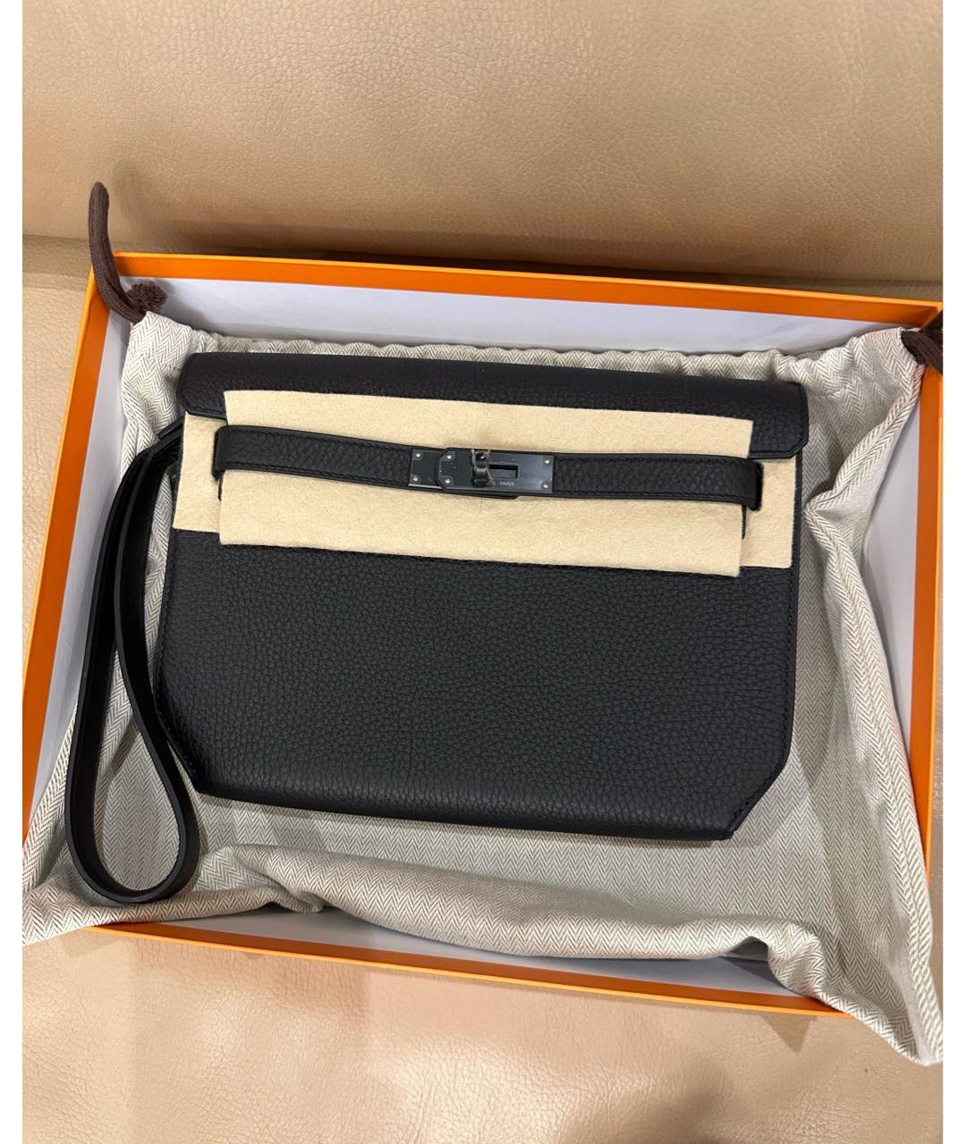 HERMES Черная кожаная папка для документов, фото 5