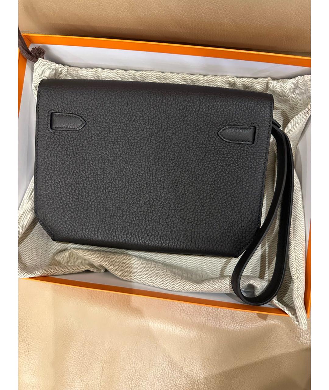 HERMES Черная кожаная папка для документов, фото 7