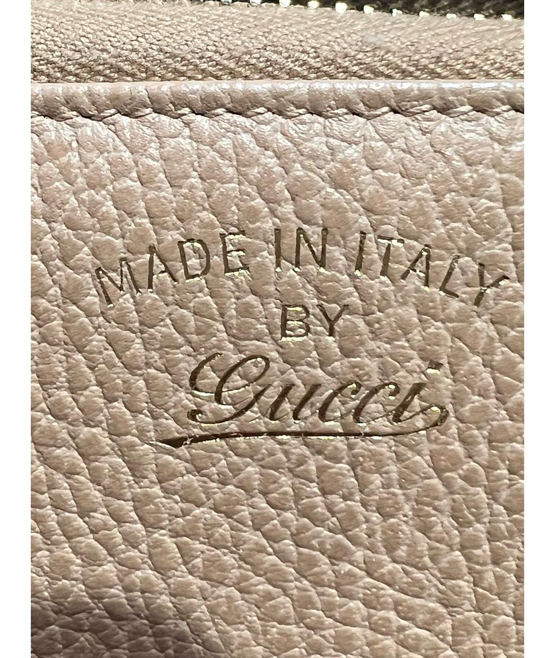 GUCCI Бежевый кожаный кошелек, фото 5