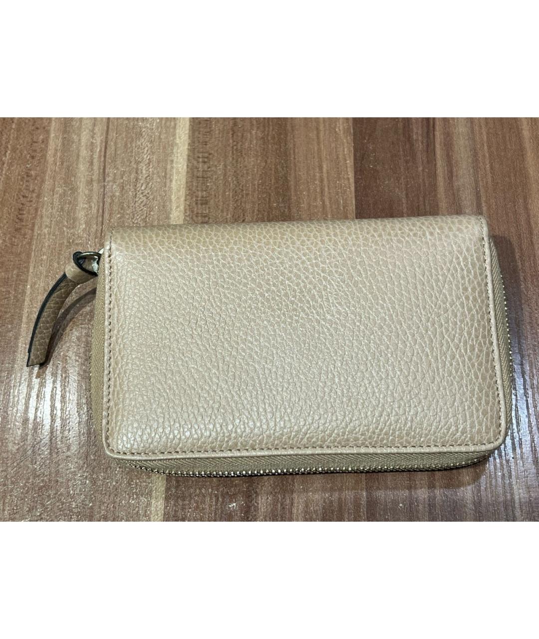 GUCCI Бежевый кожаный кошелек, фото 2