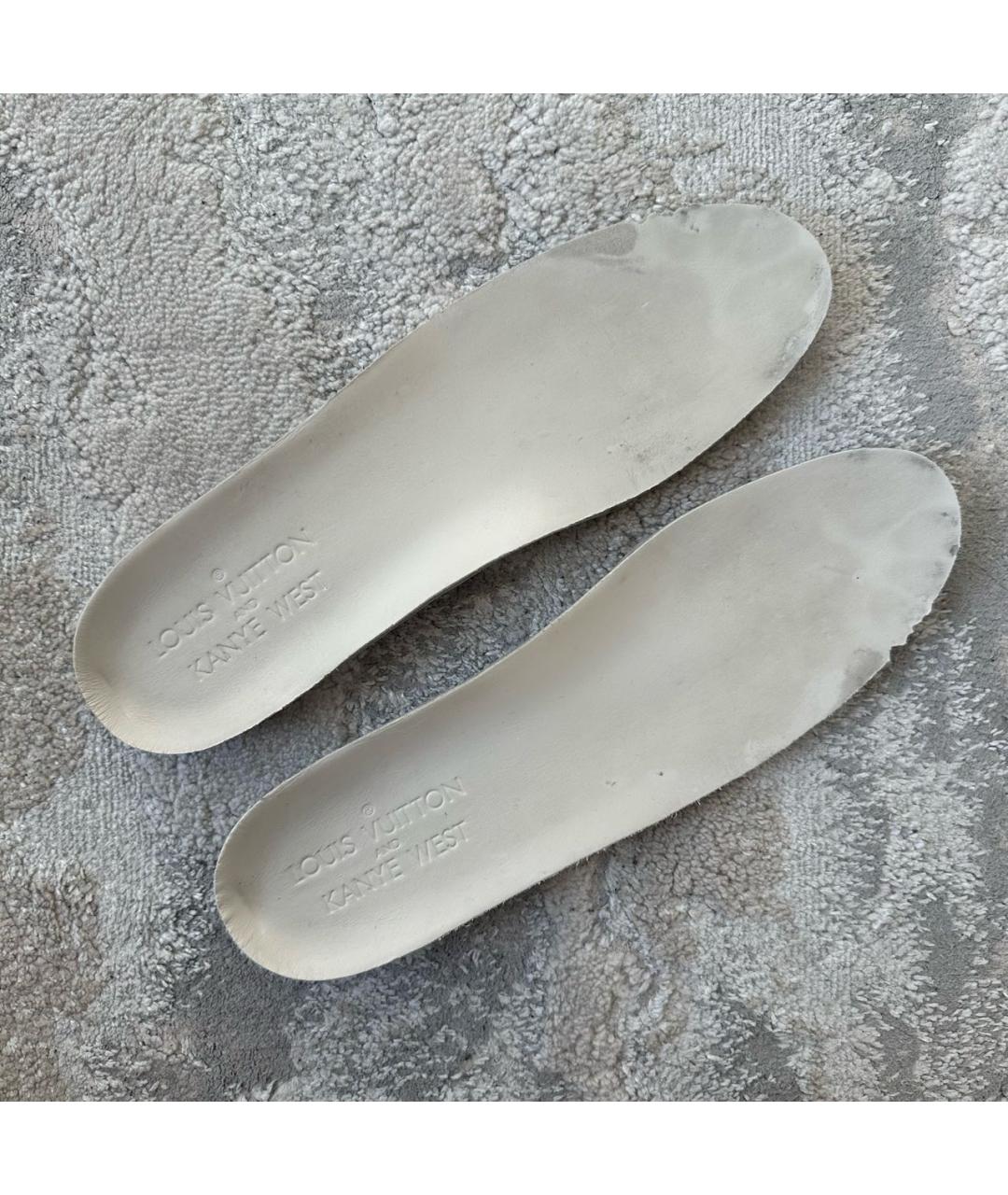 LOUIS VUITTON Бежевые кожаные низкие кроссовки / кеды, фото 3