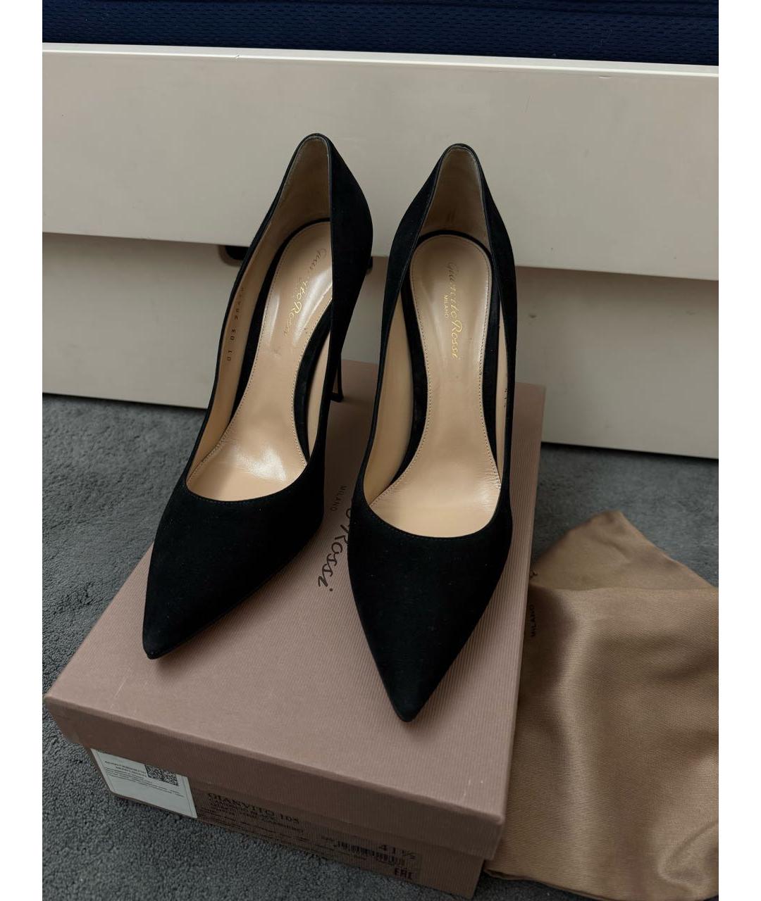 GIANVITO ROSSI Черные замшевые туфли, фото 2