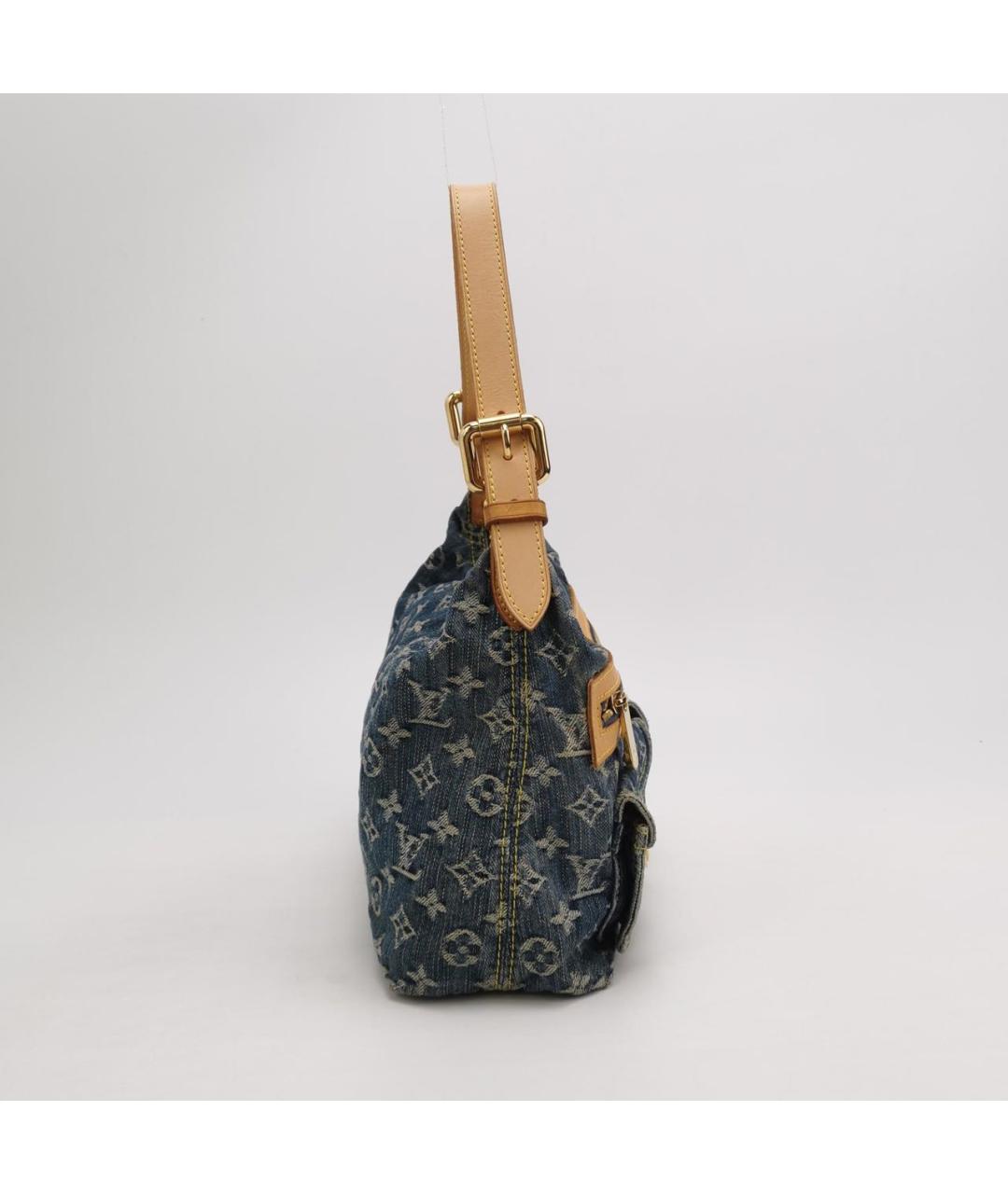 LOUIS VUITTON Голубая деним сумка через плечо, фото 3