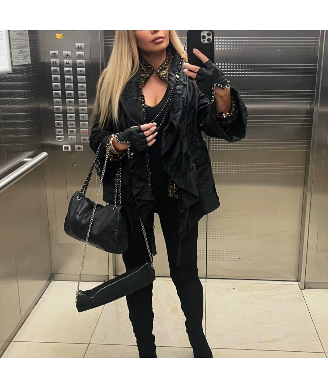 CHANEL Черная шелковая куртка, фото 6