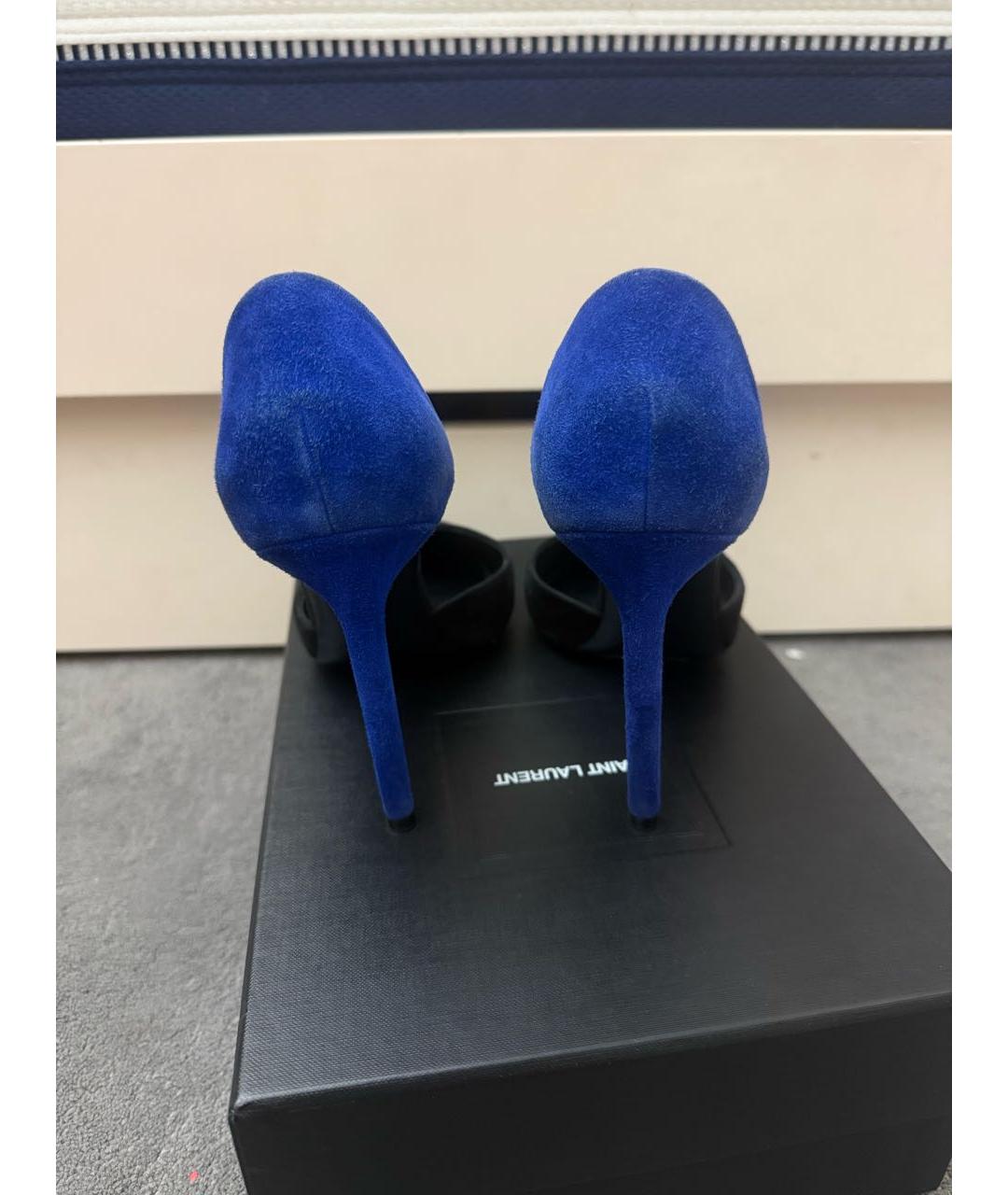 SAINT LAURENT Черные замшевые туфли, фото 3