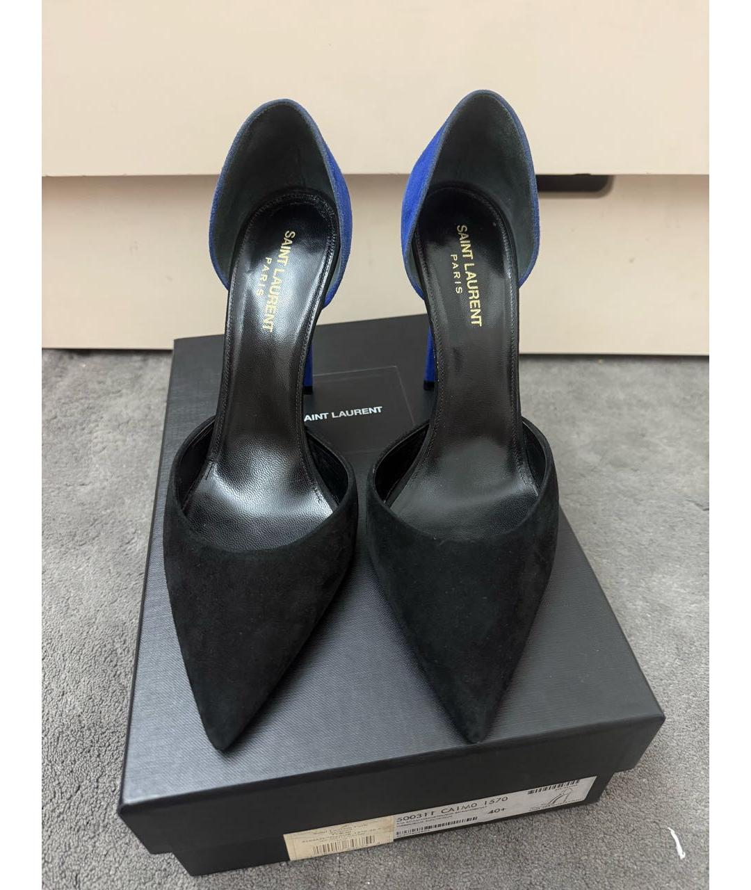 SAINT LAURENT Черные замшевые туфли, фото 2