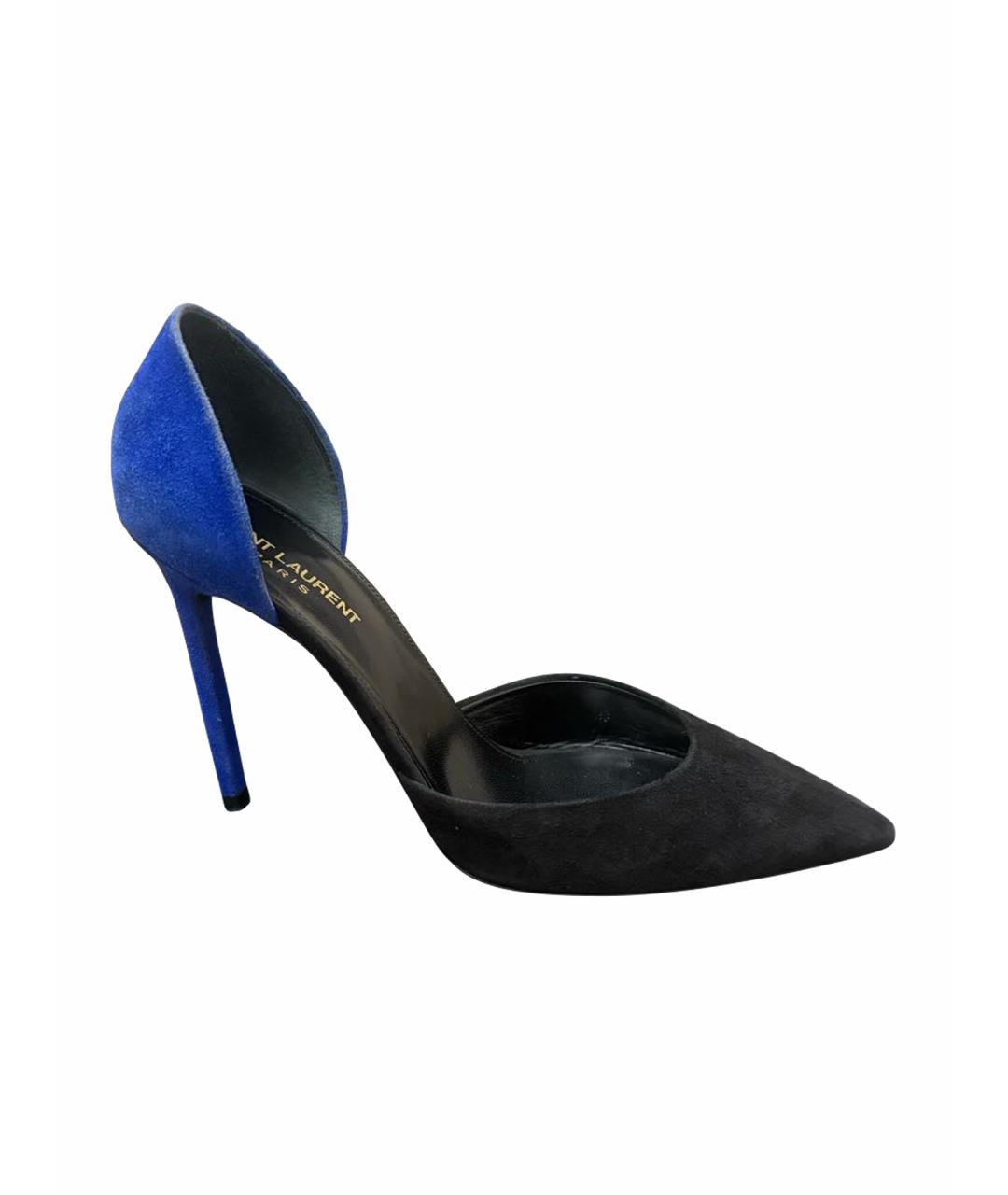SAINT LAURENT Черные замшевые туфли, фото 1