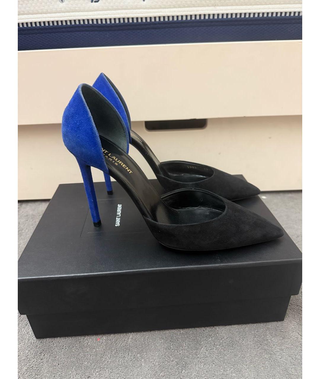 SAINT LAURENT Черные замшевые туфли, фото 6