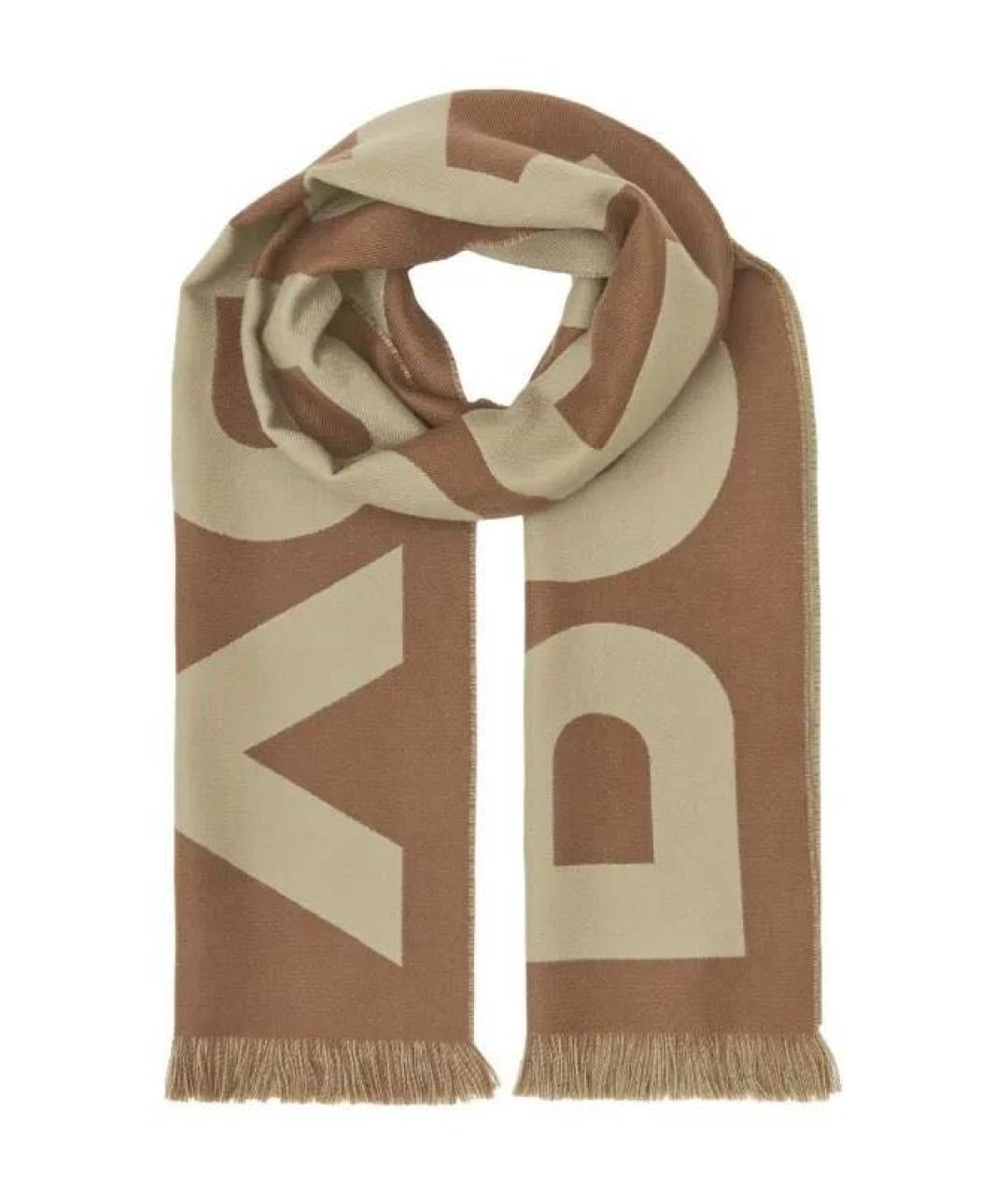 BURBERRY Коричневый шерстяной шарф, фото 1
