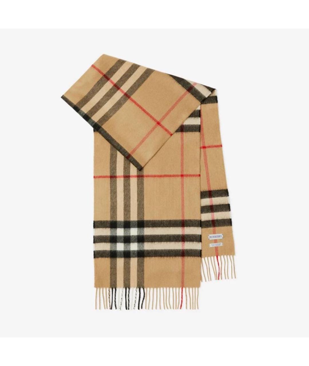 BURBERRY Бежевый кашемировый шарф, фото 4
