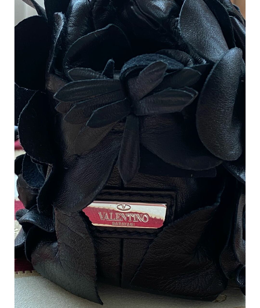 VALENTINO VINTAGE Черная кожаная сумка тоут, фото 3