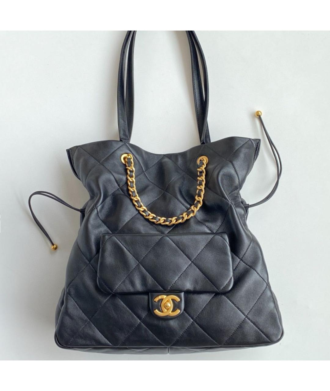 CHANEL Черная кожаная сумка через плечо, фото 2