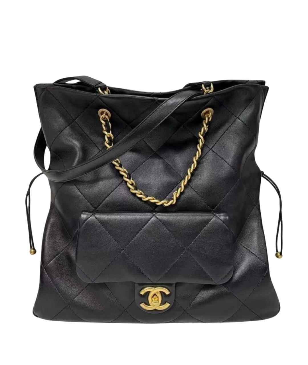 CHANEL Черная кожаная сумка через плечо, фото 1