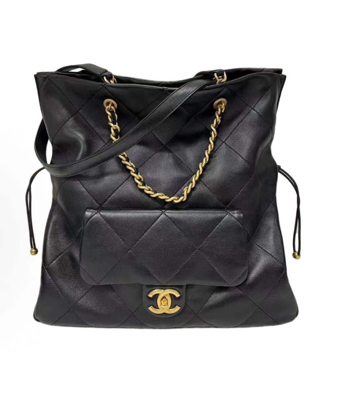 CHANEL Черная кожаная сумка через плечо, фото 9