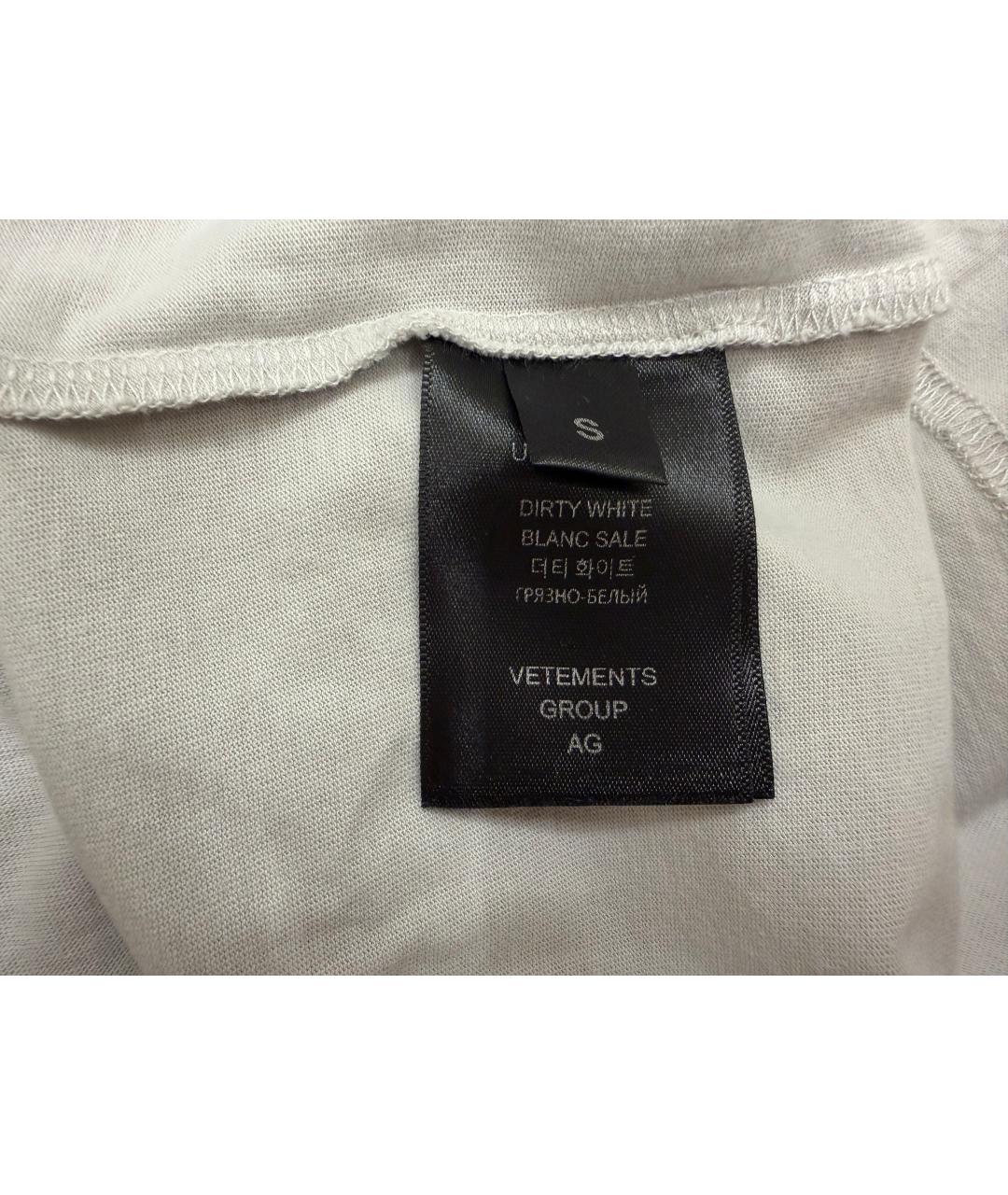 VETEMENTS Серая хлопковая футболка, фото 4