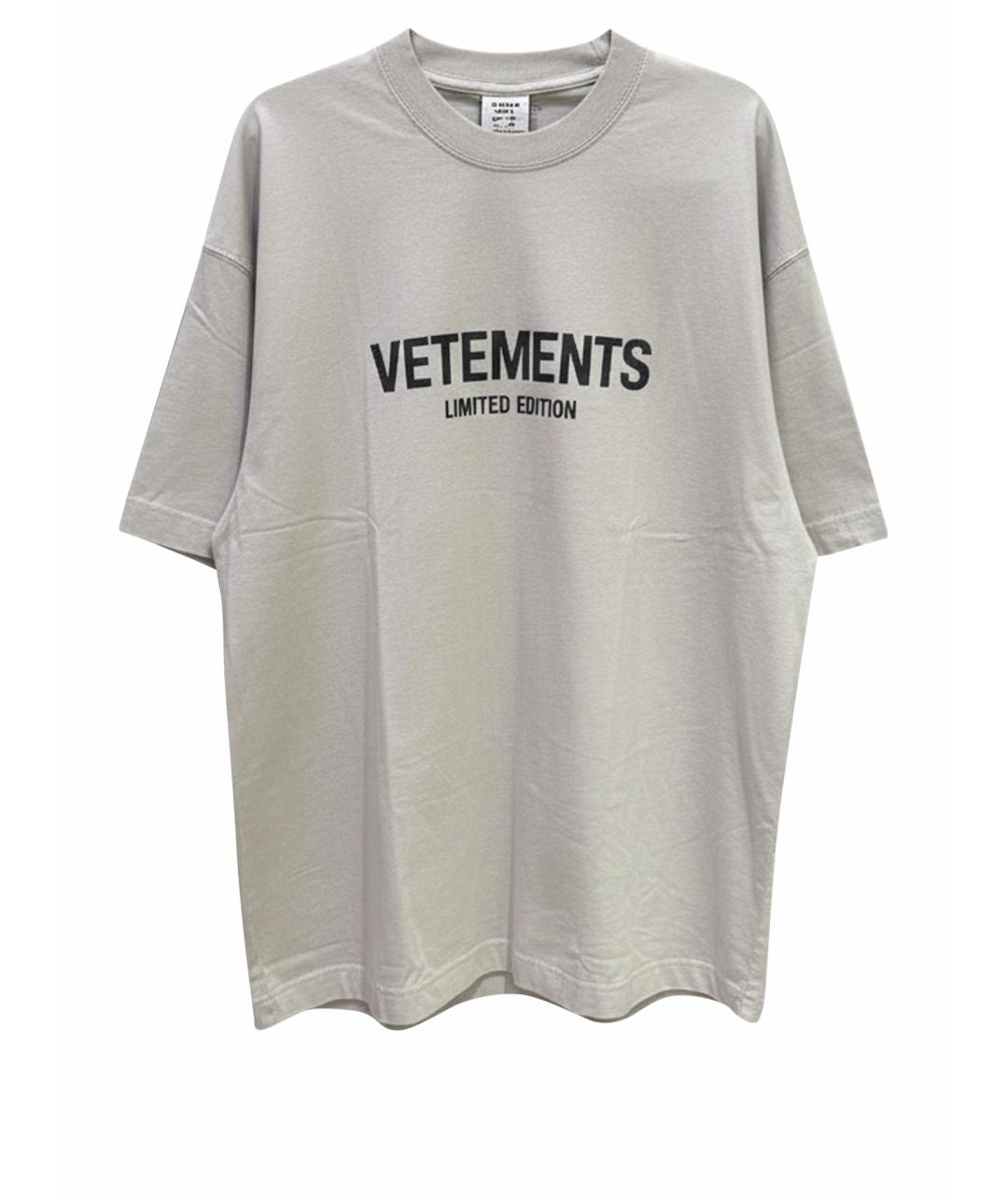 VETEMENTS Серая хлопковая футболка, фото 1