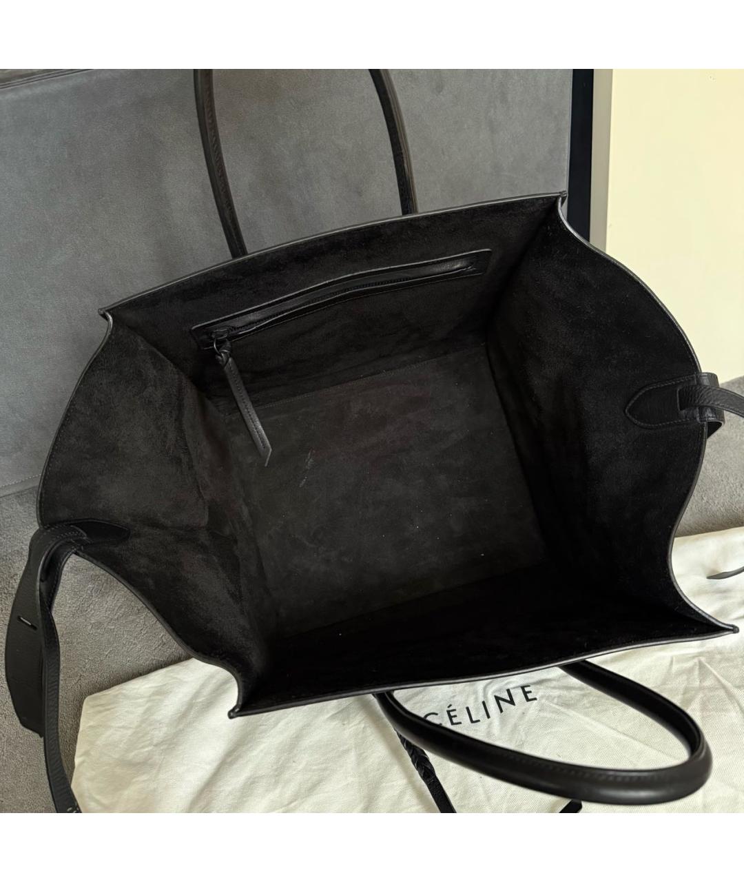CELINE Черная кожаная сумка с короткими ручками, фото 5