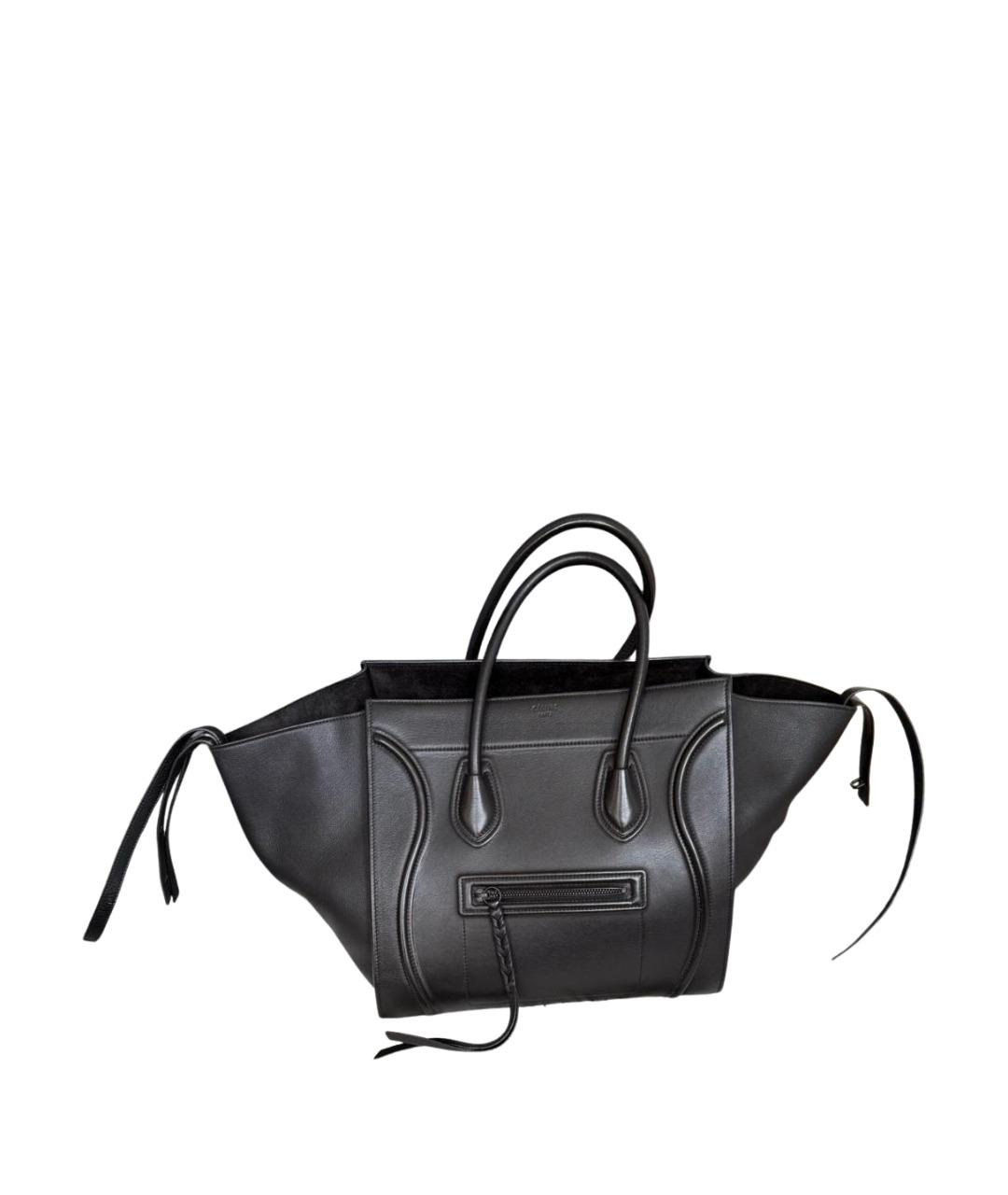 CELINE Черная кожаная сумка с короткими ручками, фото 1