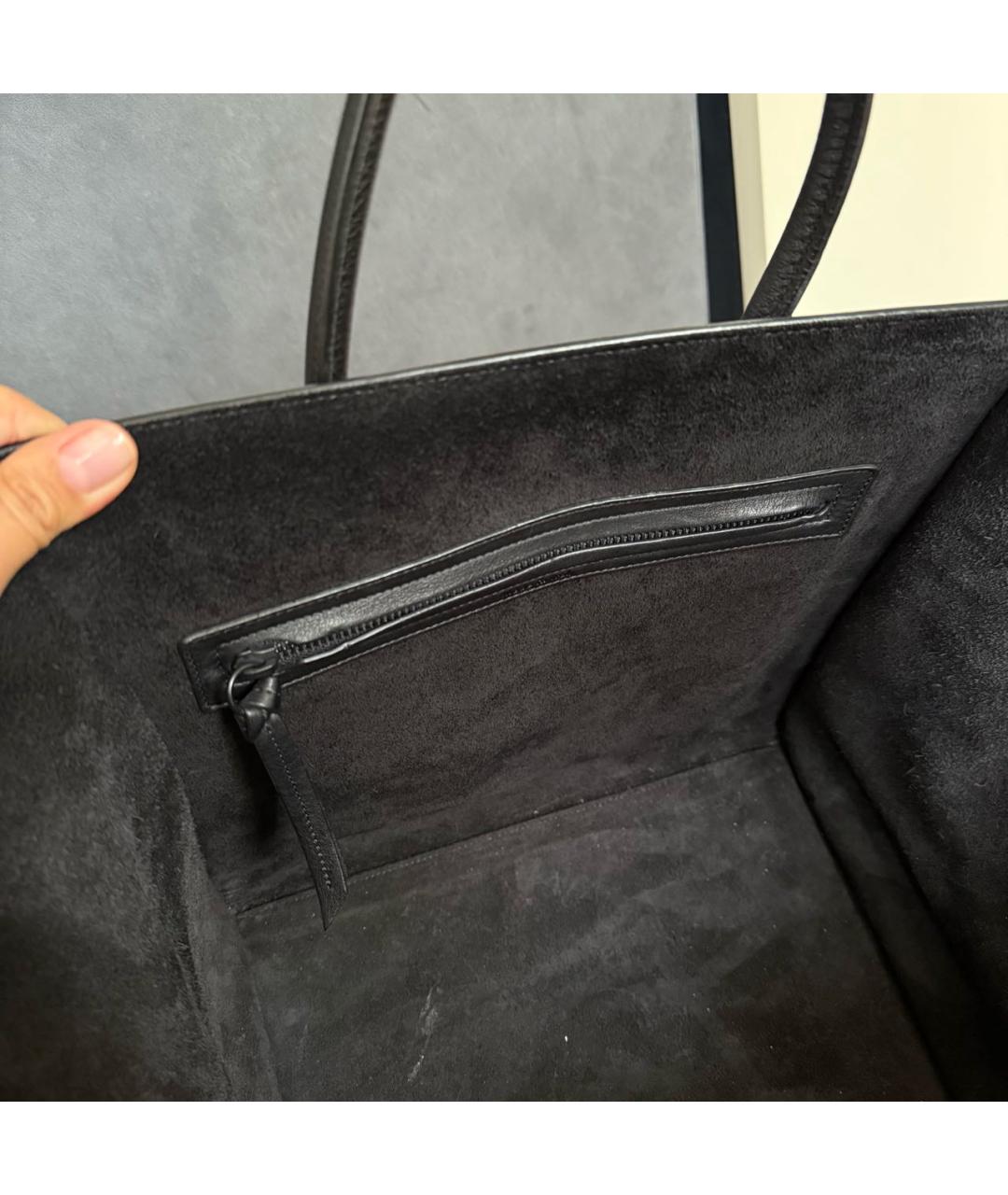 CELINE Черная кожаная сумка с короткими ручками, фото 4