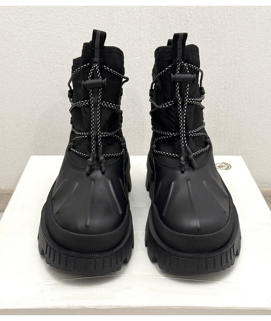 MONCLER Черные кожаные высокие ботинки, фото 4