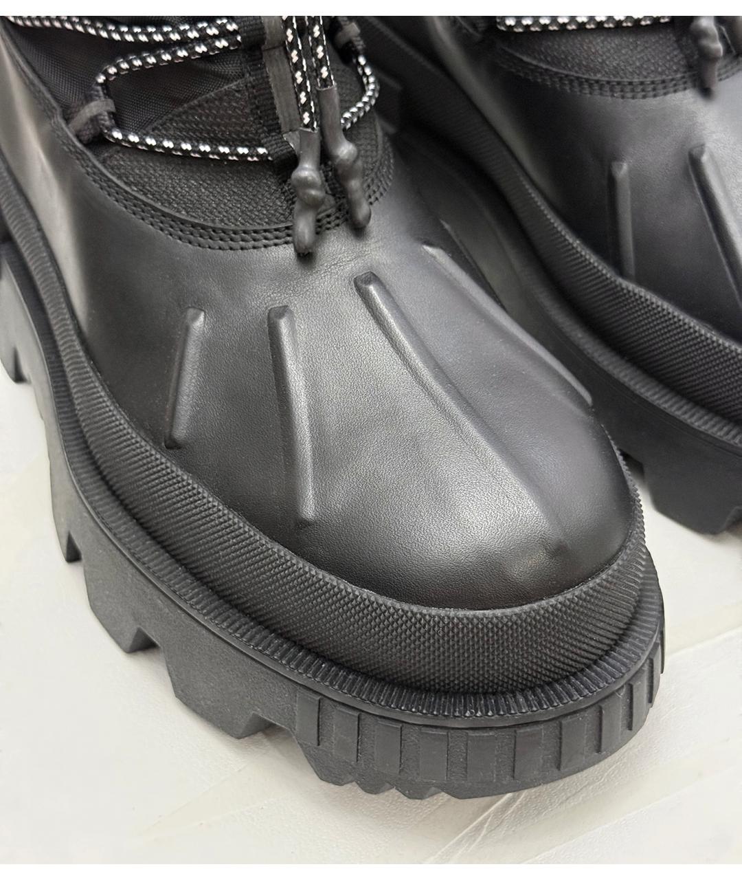 MONCLER Черные кожаные высокие ботинки, фото 7