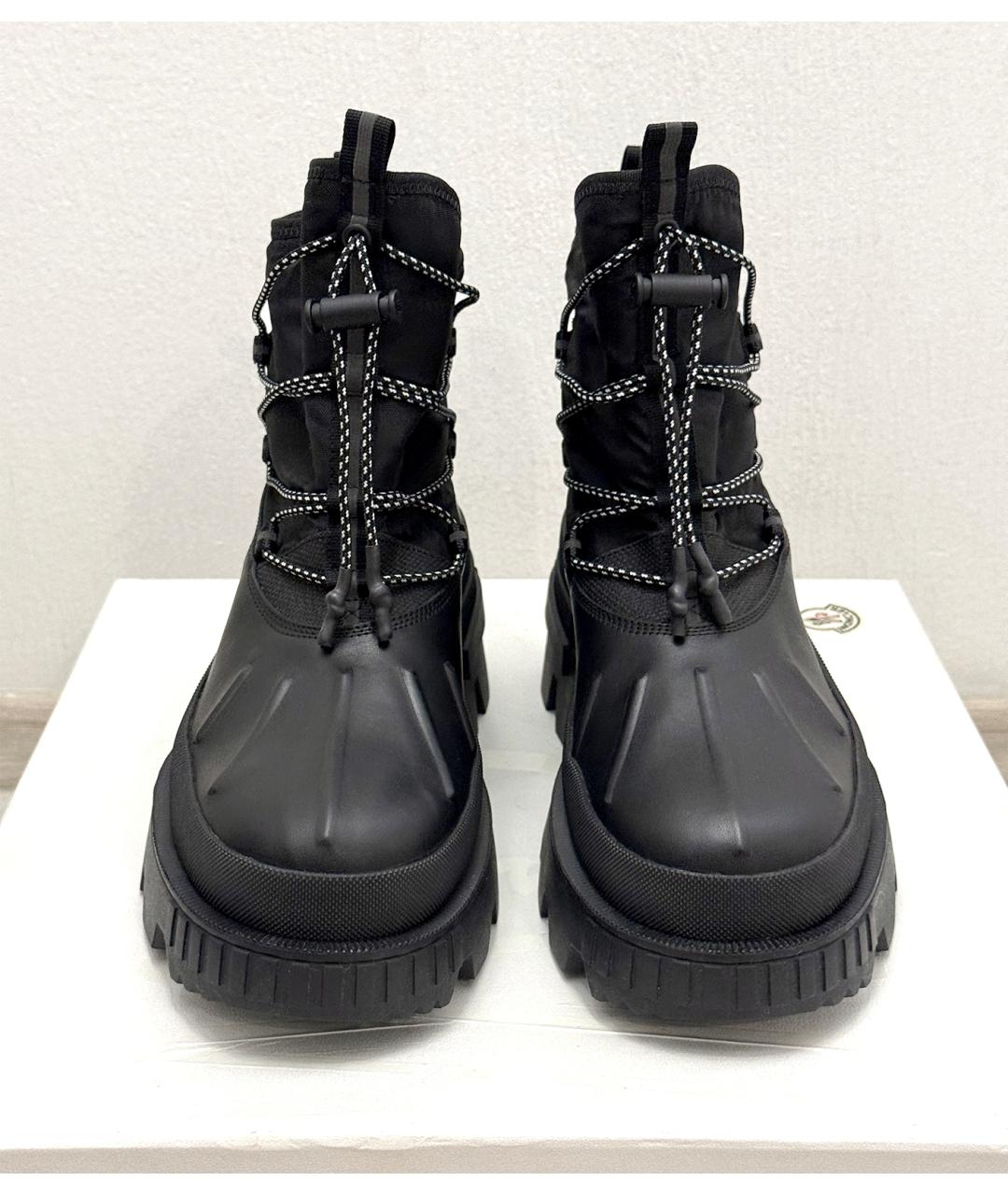 MONCLER Черные кожаные ботинки, фото 4
