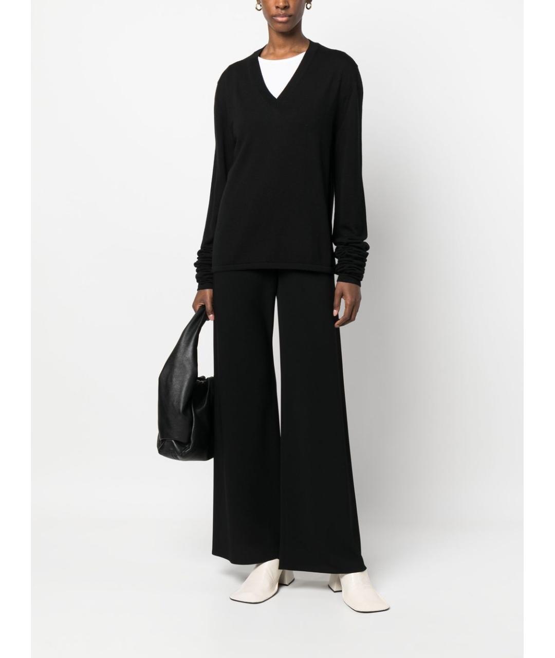 THE ROW Черные полиэстеровые брюки широкие, фото 5