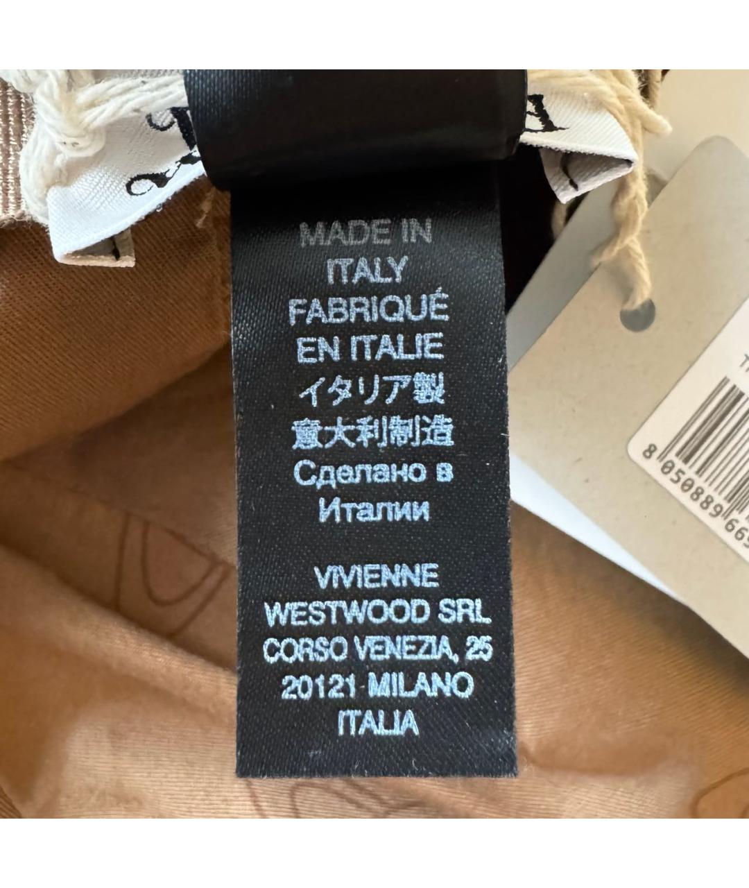 VIVIENNE WESTWOOD Бежевая хлопковая кепка, фото 7