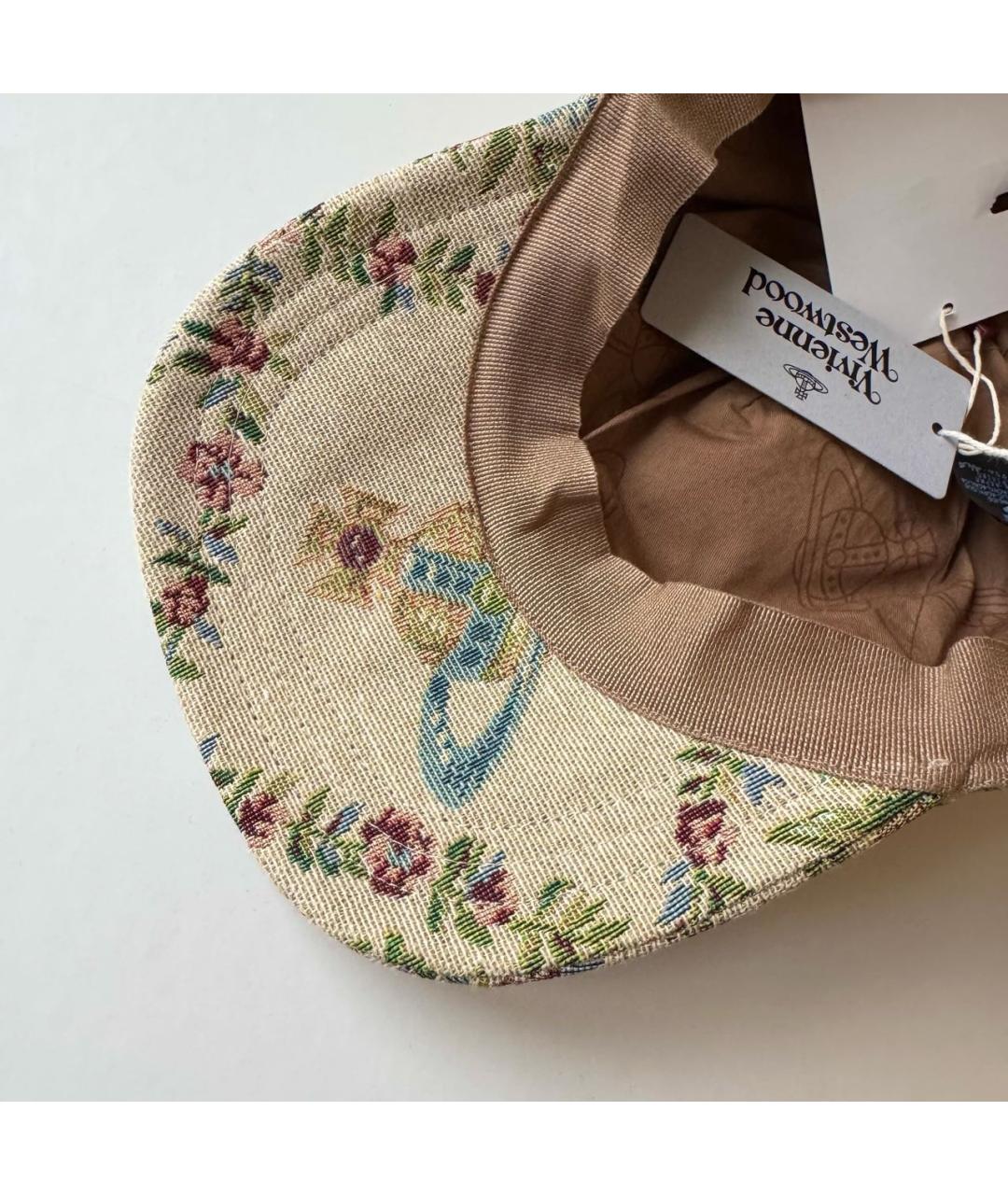 VIVIENNE WESTWOOD Бежевая хлопковая кепка, фото 5