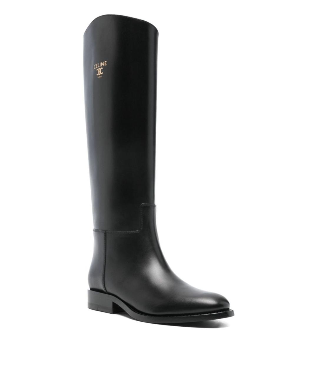 CELINE Черные кожаные сапоги, фото 4